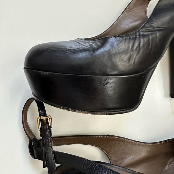 Marni Black Chunky Slingback Heels - Picture 6 of 16